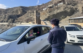 Инспекторы ДПС ОМВД России по Гумбетовскому району поздравили автоледи с 8 Марта